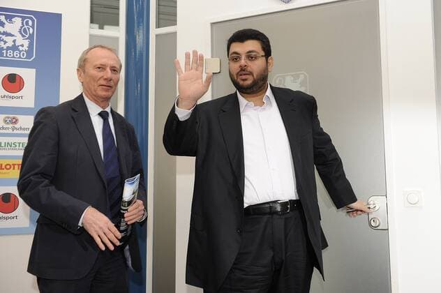 v.re:Loewen Gesellschafter und Investor Hasan Ismaik und Präsident Hep Monatzeder.Pressekonferenz:Gesellschafter TSV 1860 München berichten über Ergebnisse von Gesprächen. TSV 1860 Muenchen,2.Bundesliga,Liga2,Pressetermin am 05.04.2013.
