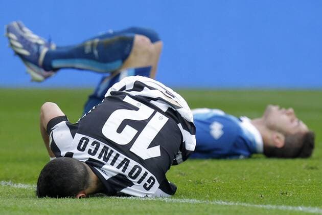 Sebastian Giovinco Juventus infortunato, Torino 6 4 2013 .Juventus Stadium.Football Calcio 2012 2013 Serie A.Juventus Vs Pescara.Foto Marco Bertorello Insidefoto MarcoxBertorello