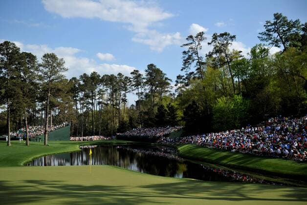 The 16th green is seen at the Master golf tournament at Augusta National Golf Club on April 8, 2013 in Augusta, Georgia.  AUG20130408339