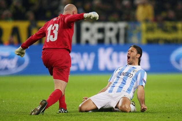Martin DEMICHELIS, Martin Gaston DEMICHELIS (FC Malaga - 5) - WILLY, Wilfredo Daniel CABALLERO (Torhüter, Torwart FC Malaga - 13) jubel nach dem 1-2 EP_Schmit