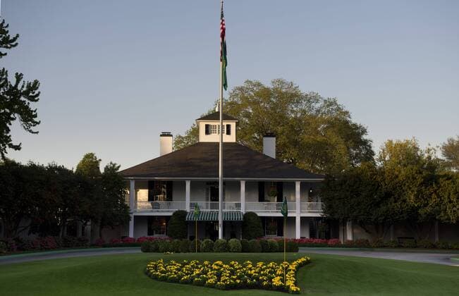 The sun rises on the Augusta National club house a day before the Masters Golf tournament begins, on April 10, 2013 in Augusta, Georgia.  AUG20130410310