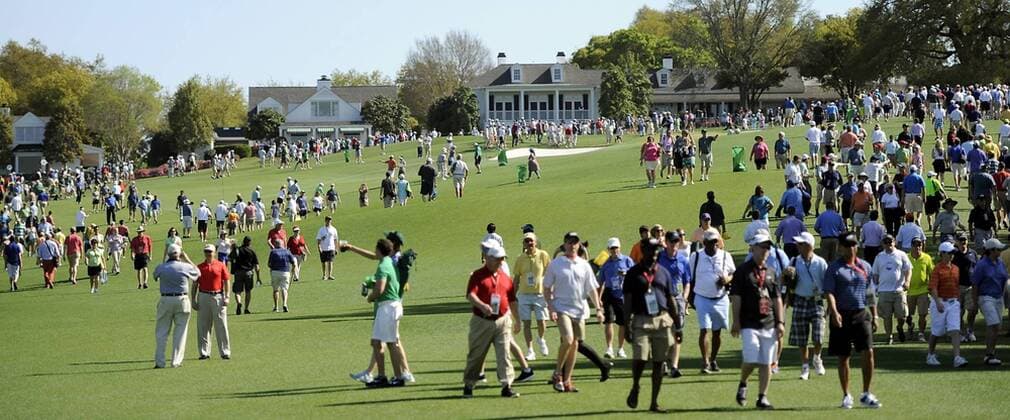 April 10, 2013 - Augusta, GA, USA - Golf fans mingle at Augusta National Golf Club during a practice round, Wednesday, April 10, 2013, in Augusta, Georgia. Masters at Augusta National Golf Club - ZUMAm67