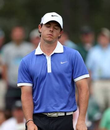 April 11, 2013 - Augusta, Georgia, U.S. - RORY MCILROY reacts to his putt on the 18th green during the first round of the Masters Tournament at Augusta National Golf Club. Golf 2013 - Masters Tournament - Day 1 - ZUMAm67
