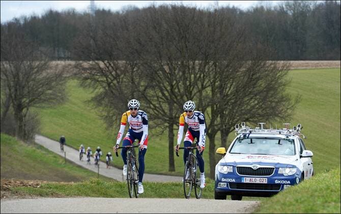 Dennis Vanendert and Jelle Vanendert riders of Lotto Belisol Team CYCLISME : Reconnaissance Lotto Belisol - Amstel Gold Race - Maastricht - 12 04 2013 Photonews Panoramic 