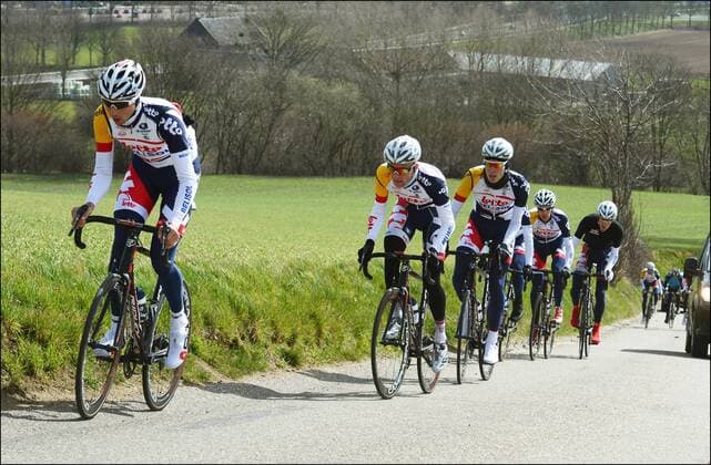Gaetan Bille - Bart De Clercq - Brian Bulgac - Jurgen Van de Walle - Tosh Van der Sande - Jelle Vanendert - Dennis Vanendert - Dirk Bellemakers riders of Lotto Belisol Team CYCLISME : Reconnaissance Lotto Belisol - Amstel Gold Race - Maastricht - 12 04 2013 Photonews Panoramic 