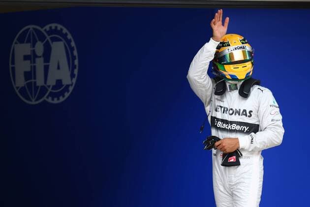 13.04.2013- Qualifying, Lewis Hamilton (GBR) Mercedes AMG F1 W04 pole position 