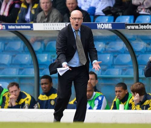 Fußball, Trainerhistorie, Leeds United Brian McDermott manager of of Leeds United shouts from the touchline during his first game in charge - NPower Championship League - Leeds Utd vs Sheffield Wednesday - Elland Road Stadium - Leeds - England - 13 04 13 - Picture Simon Bellis Sportimage EDITORIAL USE ONLY. No use with unauthorised audio, video, data, fixture lists, club league logos or live services. Online in-match use limited to 120 images, no video emulation. No use in betting, games or single club league player publications.