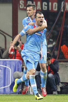 Goran Pandev Napoli, Goal Celebration, Milano 14 4 2013, 2012 2013 Serie A - AC Milan vs. SSC Napoli MarcoxBertorello