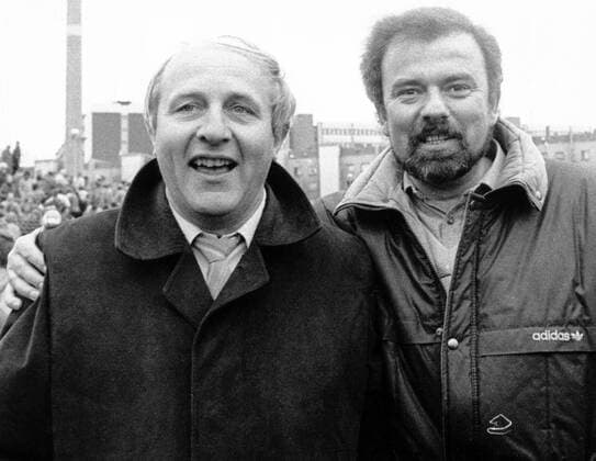 Präsident Jean Löring (li.) und Trainer Martin Luppen (beide SC Fortuna Köln)