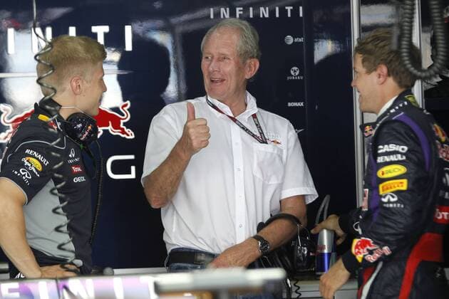 Motorsports: FIA Formula One World Championship 2013, Grand Prix of Bahrain, Dr. Helmut Marko advisor to the Red Bull Racing Formula One Team 1 Sebastian Vettel (GER, Infiniti Red Bull Racing), xHOCHxZWEIx