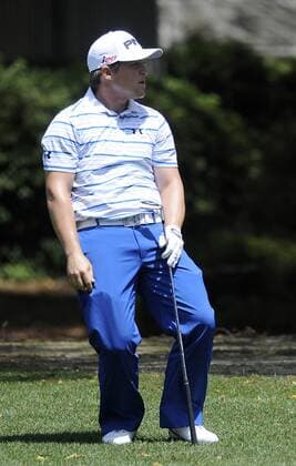 April 19, 2013 - Hilton Head Island, SC, USA - Daniel Summerhays reacts after hitting from the 11th fairway during the second round of the RBC Heritage presented by Boeing at Harbour Town Golf Links in Sea Pines on Hilton Head Island, South Carolina, Friday, April 19, 2013. RBC Heritage - ZUMAm67