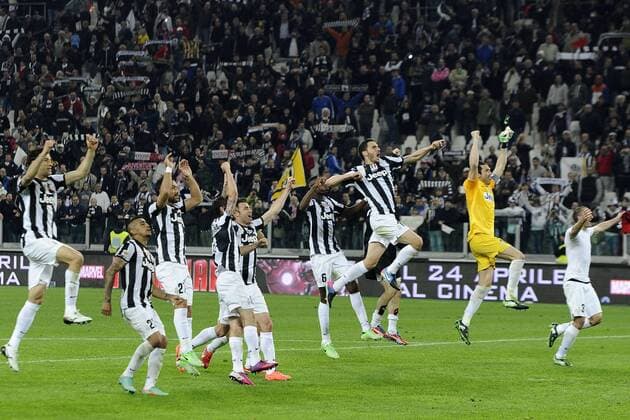 Db Torino 21 04 2013 - campionato di calcio serie A Juventus Turin - AC Milan Schlussjubel Juventus 