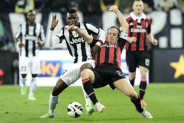 Db Torino 21 04 2013 - campionato di calcio serie A Juventus Turin - AC Milan Paul Pogba-Massimo Ambrosini 