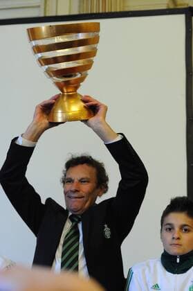 Roland Romeyer with trophy FOOTBALL : - 21 04 2013 FredericChambert Panoramic 