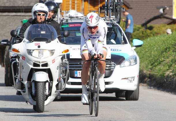 23.04.2013 Le Chable , SCHWEIZ, Radsport Tour de Romandie Prolog Bergzeitfahren Le Chable - Bruson Tony Martin GER Team Omega Pharma Quick Step 