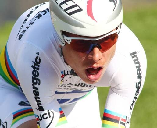 23.04.2013 Le Chable , SCHWEIZ, Radsport Tour de Romandie Prolog Bergzeitfahren Le Chable - Bruson Tony Martin GER Team Omega Pharma Quick Step 