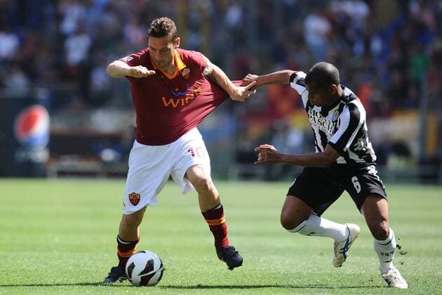 Francesco Totti Roma; Angelo Siena.28 04 2013 Roma.Stadio Olimpico.Football Calcio 2012 2013 .Campionato di Calcio Serie A. AS Roma vs AC Siena . AntoniettaxBaldassarre