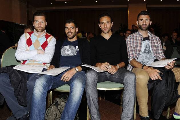 Db Milano 29 04 2013 - Generalversammlung der Spielergewerkschaft AIC Morgan De Sanctis-Simone Perrotta-Ciro Capuano-Gennaro Delvecchio 