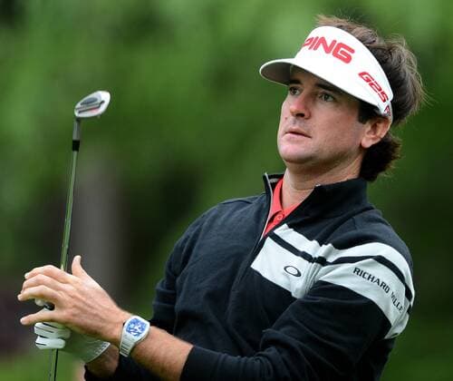 May 1, 2013 - Charlotte, NC, USA - Bubba Watson watches the flight of his drive from the 2nd tee during the Pro-Am at Quail Hollow Club ahead of the Wells Fargo Championship in Charlotte, North Carolina, on Wednesday, May 1, 2013. Wells Fargo Championship - ZUMAm67