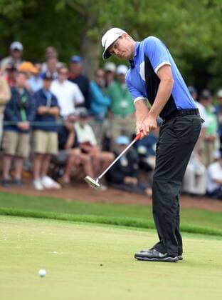 May 3, 2013 - Charlotte, NC, USA - Nick Watney watches his putt on the fifth green during the second round of the Wells Fargo Championship at Quail Hollow Club in Charlotte, North Carolina, Friday, May 3, 2013. WELLS FARGO PGA Golf Herren TOURNAMENT - ZUMAm67