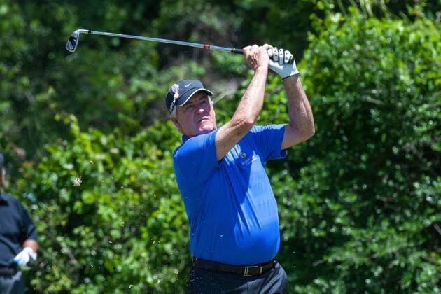 May 04 2013: Insperity Championship, The Greats of Golf participant golfer Dave Stockton teeing off during the tournament at The Woodlands Country Club in The Woodlands, TX. GOLF: MAY 04 Champions Tour - Insperity Championship Icon20130504009 EDITORIAL USE ONLY