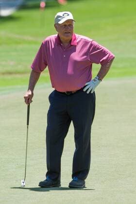 May 04 2013: Insperity Championship, The Greats of Golf golfers Jack Nicklaus on hole-5 greens during the tournament at The Woodlands Country Club in The Woodlands, TX. GOLF: MAY 04 Champions Tour - Insperity Championship Icon20130504040 EDITORIAL USE ONLY