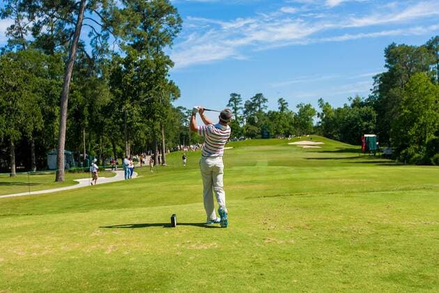 May 04 2013: Insperity Championship participant golfer Brian Henninger teeing-off in hole-16 during the tournament at The Woodlands Country Club in The Woodlands, TX. GOLF: MAY 04 Champions Tour - Insperity Championship Icon20130504046 EDITORIAL USE ONLY