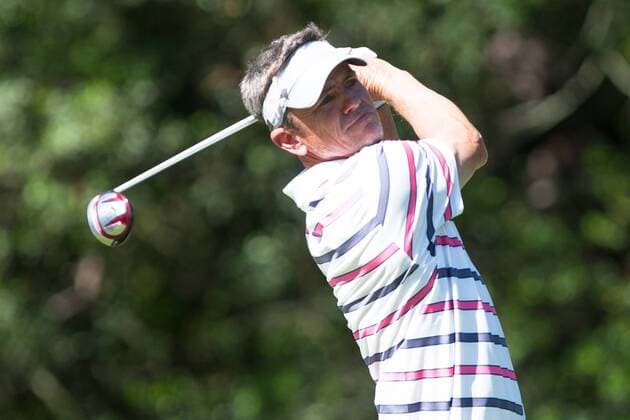 May 04 2013: Insperity Championship participant golfer Brian Henninger teeing-off in hole-17 during the tournament at The Woodlands Country Club in The Woodlands, TX. GOLF: MAY 04 Champions Tour - Insperity Championship Icon20130504056 EDITORIAL USE ONLY