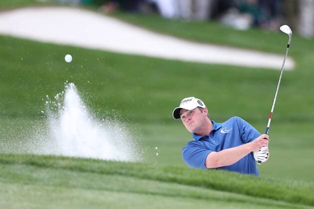 04 May 2013: Jason Kokrak hits out of the bunker on 15 during third round action at the the Wells Fargo Championship Tournament at Quail Hollow Country Club, Charlotte, North Carolina. GOLF: MAY 04 PGA Golf Herren - Wells Fargo Championship - Third Round Icon2013050400514 EDITORIAL USE ONLY