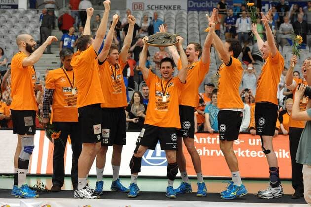 Jubel bei Berlin nach dem Geewinn der Deutschen Volleyballmeisterschaft 2013 EP_WSE