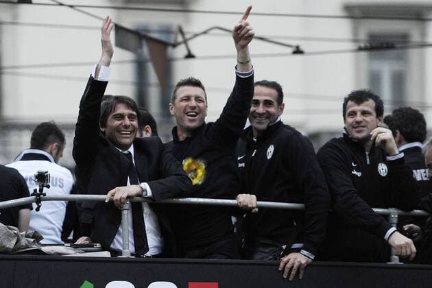 Juventus Turin ist Meister: Antonio Conte-Massimo Carrera-Angelo Alessio 