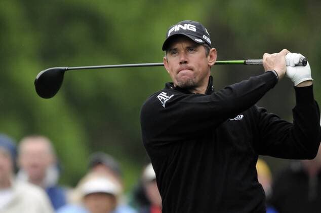 May 5, 2013 - Charlotte, NC, USA - Lee Westwood watches his shot from the 4th tee during the final round of the Wells Fargo Championship at Quail Hollow Club in Charlotte, North Carolina, Sunday, May 5, 2013. WELLS FARGO PGA Golf Herren TOURNAMENT - ZUMAm67