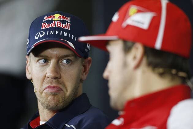 Motorsports: FIA Formula One World Championship 2013, Grand Prix of Barcelona, 3 Fernando Alonso (ESP, Scuderia Ferrari), 1 Sebastian Vettel (GER, Infiniti Red Bull Racing), xHOCHxZWEIx