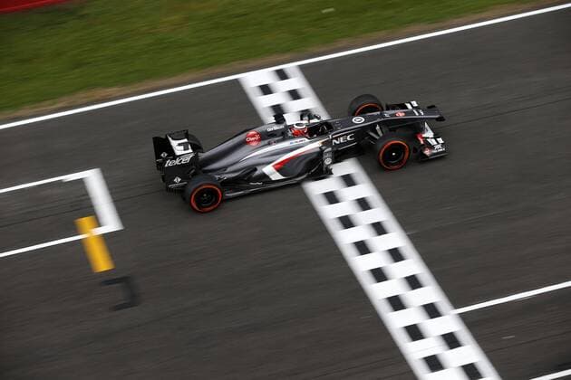 Motorsports: FIA Formula One World Championship 2013, Grand Prix of Spain, 11 Nico Hülkenberg (GER, Sauber F1 Team), Finish Line xHOCHxZWEIx