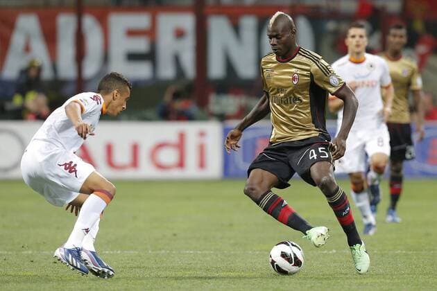 Mario Balotelli Milan, Milano 12 5 2013 .Stadio S.Siro .Football Calcio 2012 2013 Serie A. AC Milan Vs AS Roma. MarcoxBertorello