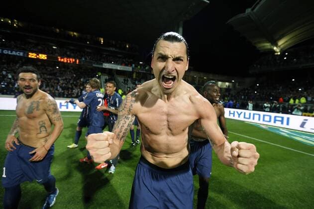 joie Zlatan Ibrahimovic (PSG) FOOTBALL : Lyon vs PSG - Ligue 1 - 12 05 2013 NLeGouicFEP 