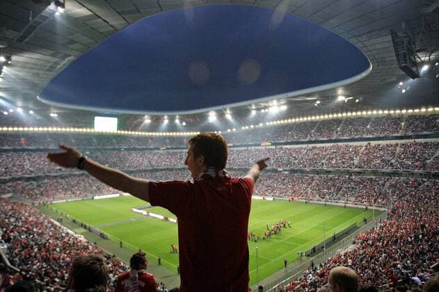 22.05.2010, Fussball Public-Viewing in der Allianz-Arena München, UEFA Championsleague-Finale 2010, FC Bayern München - Inter Mailand. Übersicht Allianz Arena