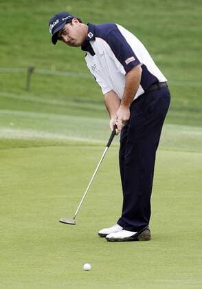 16 MAY 2013: Will Claxton watches his putt on 17 during the first round of the HP Byron Nelson Championship played at TPC Las Colinas Four Season Resort in Irving, TX. GOLF: MAY 16 PGA Golf Herren - HP Byron Nelson Championship - First Round Icon1305160126 EDITORIAL USE ONLY