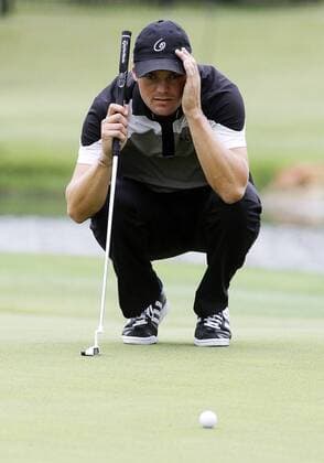 16 MAY 2013: Martin Kaymer of Germany line sup his putt on 17 during the first round of the HP Byron Nelson Championship played at TPC Las Colinas Four Season Resort in Irving, TX. GOLF: MAY 16 PGA Golf Herren - HP Byron Nelson Championship - First Round Icon1305160284 EDITORIAL USE ONLY