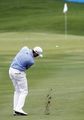 16 MAY 2013: Keegan Bradley with his third shot on 18 during the first round of the HP Byron Nelson Championship played at TPC Las Colinas Four Season Resort in Irving, TX. GOLF: MAY 16 PGA Golf Herren - HP Byron Nelson Championship - First Round Icon1305160339 EDITORIAL USE ONLY