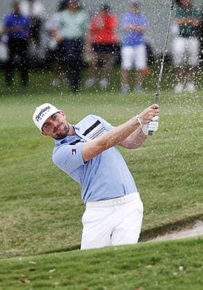 16 MAY 2013: Keegan Bradley watch his fairway bunker shot on 1 during the first round of the HP Byron Nelson Championship played at TPC Las Colinas Four Season Resort in Irving, TX. GOLF: MAY 16 PGA Golf Herren - HP Byron Nelson Championship - First Round Icon1305160443 EDITORIAL USE ONLY