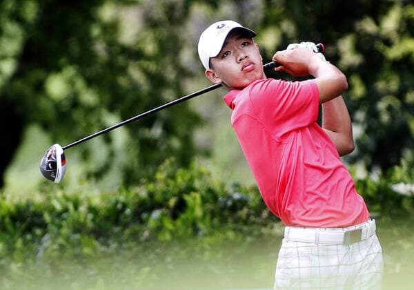 16 MAY 2013: Guan Tianlang on 1 tee during the first round of the HP Byron Nelson Championship played at TPC Las Colinas Four Season Resort in Irving, TX. GOLF: MAY 16 PGA Golf Herren - HP Byron Nelson Championship - First Round Icon1305161025 EDITORIAL USE ONLY