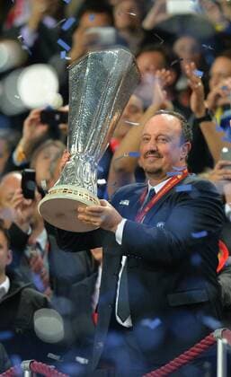 Rafael Benitez interim manager of Chelsea FC with the UEFA Europa League Cup - UEFA Europa League Final - London - The Amsterdam Arena - Amsterdam - Netherlands - 15 05 13 - Picture Simon Bellis Sportimage EDITORIAL USE ONLY. No use with unauthorised audio, video, data, fixture lists, club league logos or live services. Online in-match use limited to 120 images, no video emulation. No use in betting, games or single club league player publications.
