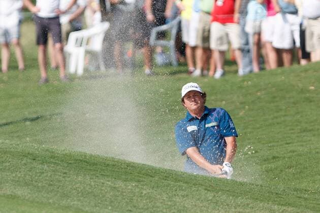 May 17, 2013: Jason Dufner blasts from a green side buncker on 16 during the second round of the HP Byron Nelson Championship played at the TPC Four Seasons Resort in Irving, TX. GOLF: MAY 17 PGA Golf Herren - HP Byron Nelson Championship - Second Round Icon1305176002 EDITORIAL USE ONLY