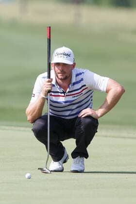 May 17, 2013: Keegan Bradley lines up his putt on 16 during the second round of the HP Byron Nelson Championship played at the TPC Four Seasons Resort in Irving, TX. GOLF: MAY 17 PGA Golf Herren - HP Byron Nelson Championship - Second Round Icon1305176132 EDITORIAL USE ONLY
