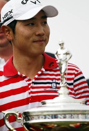 May 19, 2013: Sang-Moon Bae with winner trophy during the final round of the HP Byron Nelson Championship played at TPC Las Colinas Four Season Resort in Irving, TX. GOLF: MAY 19 PGA Golf Herren - HP Byron Nelson Championship - Final Round Icon1305190983 EDITORIAL USE ONLY