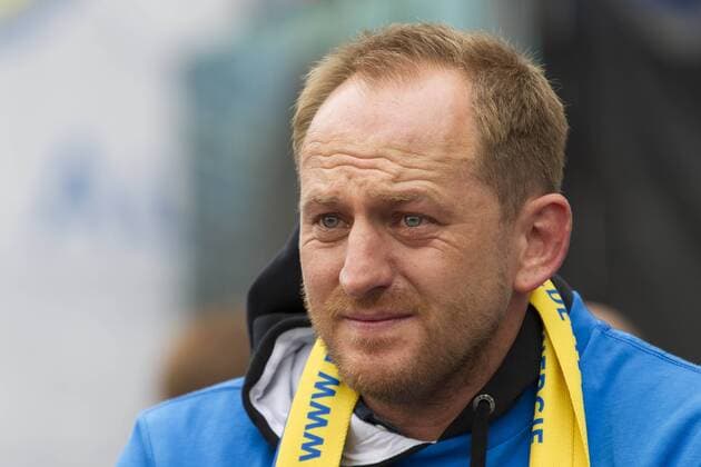 20.05.2013, Innenstadt, Braunschweig, Aufstiegsfeier Eintracht Braunschweig auf dem Schlossplatz, im Bild Torsten Lieberknecht (Trainer, Eintracht Braunschweig) weint vor Freude GER, 2. FBL, Aufstiegsfeier Eintracht Braunschweig