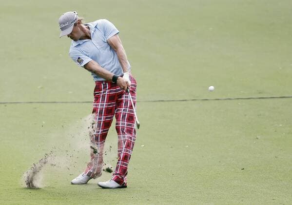 May 23, 2013 - Fort Worth, TX, USA - Graham DeLaet takes a fairway shot on the 18th hole in the opening round of the Crowne Plaza Invitational at Colonial, Thursday May 23, 2013, in Fort Worth, Texas. Colonial First Round - ZUMAm67