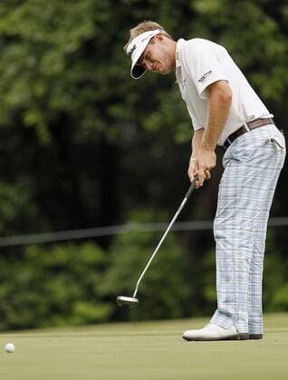 May 23, 2013 - Fort Worth, TX, USA - John Peterson putts on the 8th green in the opening round of the Crowne Plaza Invitational at Colonial, Thursday May 23, 2013, in Fort Worth, Texas. Colonial First Round - ZUMAm67