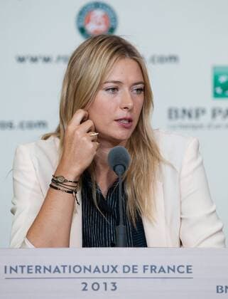 (130524) -- PARIS, May 24, 2013 (Xinhua) -- Maria Sharapova of Russia attends a press conference ahead of the 2013 French Open tennis tournament at the Roland-Garros stadium in Paris, France on May 24, 2013. (Xinhua Bai Xue) (SP)FRANCE-PARIS-TENNIS-2013 FRENCH OPEN-PRESS 